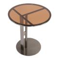 Salon Table basse en verre brun transparent
