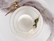Eco-freindly white ceramic dinner set bone china dinner set  porcelain dinner set for restaurant