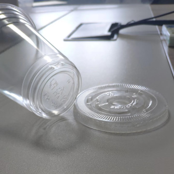 Copa fría de PLA bioplástica con tapa plana degradable