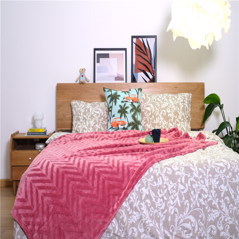 Home Textiles Indoor Bedding Basics Gestrickte Korallendecken