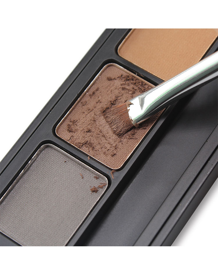 3 color eyebrow powder Palette Waterproof durable long lasting Light brown dark brown gray with brush cover Mirror vegan