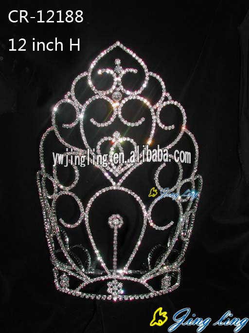 12 Inch Large Tiara Sweet Heart Pageant Crown