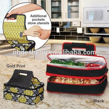 Double layer outdoor picnic food tote bag