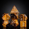 Pure Natural Gemstone Crystal Dice, Handmade Real Natural Stone DND RPG Polyhedral Dice Set of 7pcs