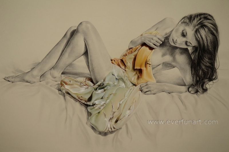 High Quality Handmade Indian Nude Painting for Home Decor