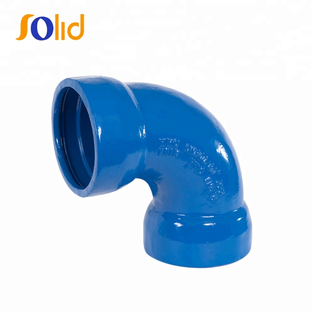 Ductile Iron Tyton Joint Pipe Fittings Double Socket 90 Degree Bend