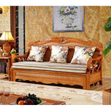 3 Seater Rattan Wooden Davenport Sofa Bed