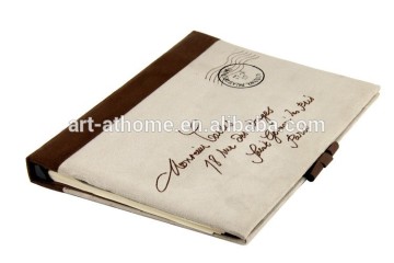 handmade fancy fabric covered loose-leaf notebook