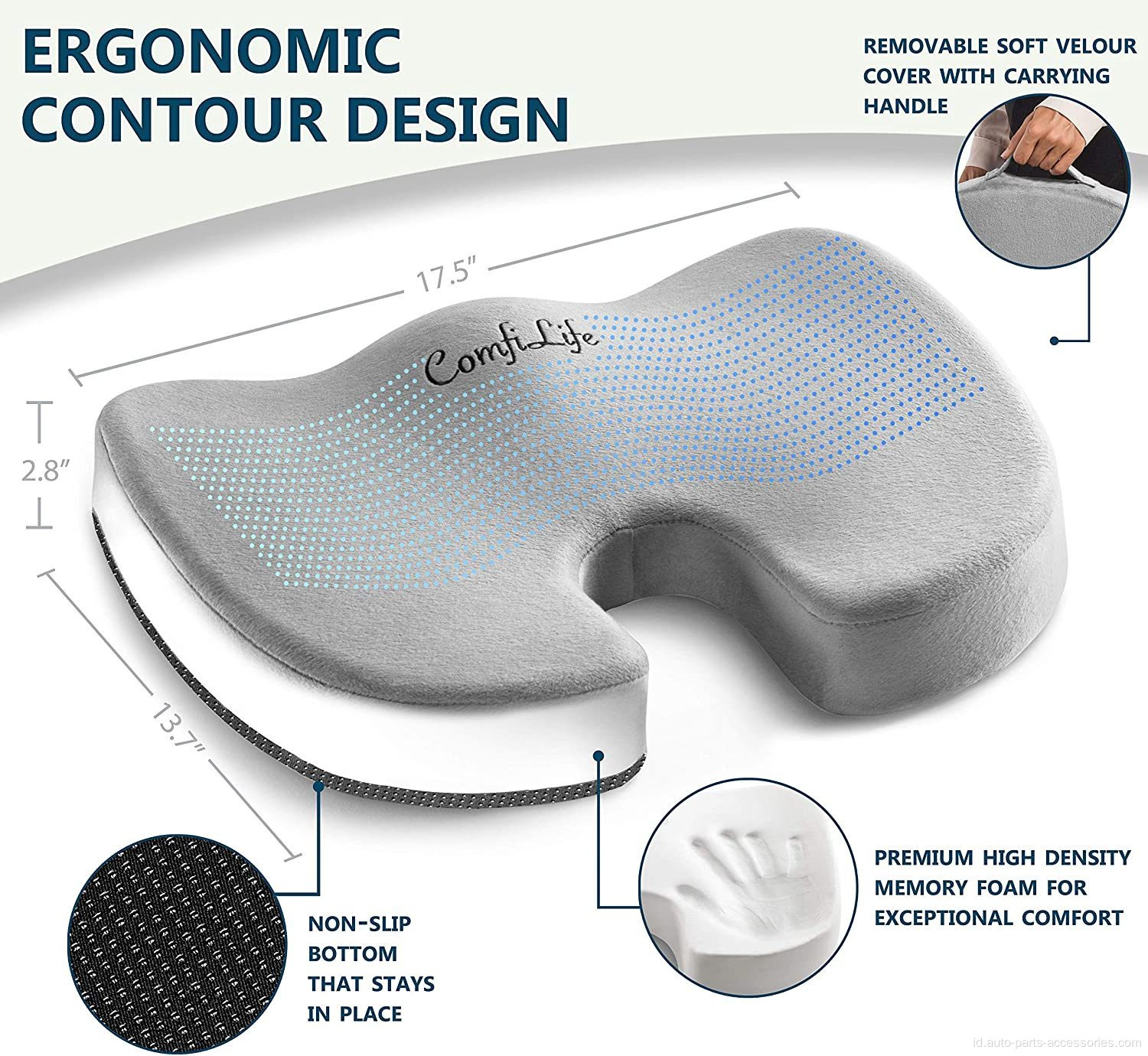 Gel Enhanced Seat Cushion - Gel ortopedi non -selip