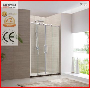 Framing stainless steel double sliding simple shower door