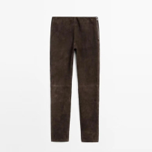 Women's suede leather leggings