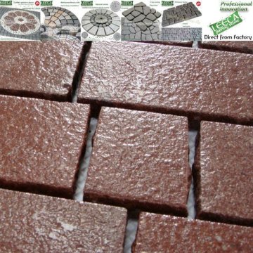 Red machine-made cobble stone