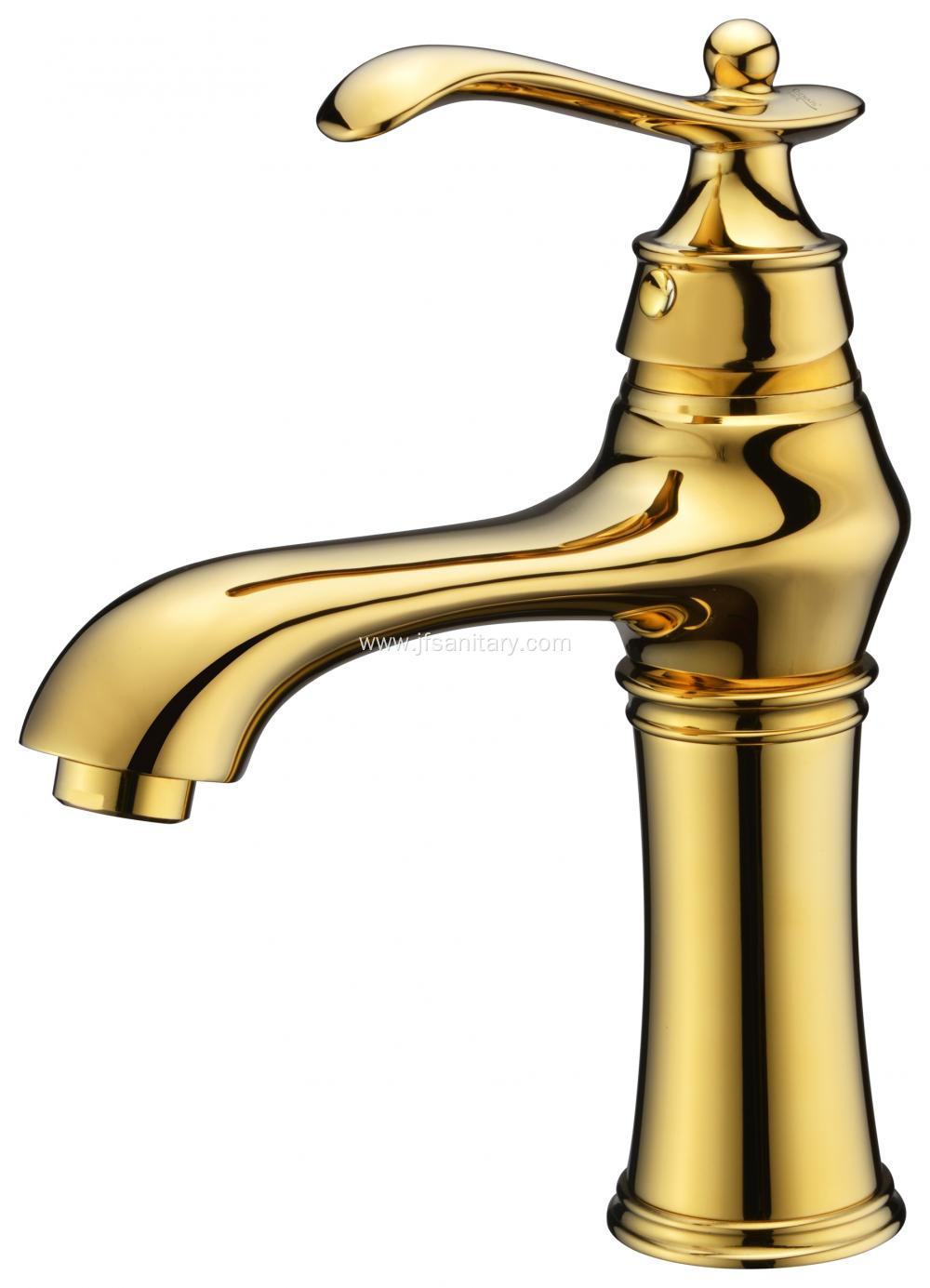 Gold Single Hole And Handle Vintage Basin Faucet