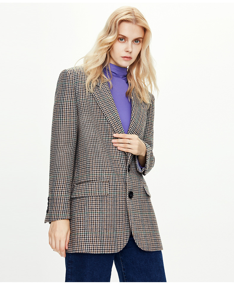 Ladies Vintage Plaid Blazer Suit