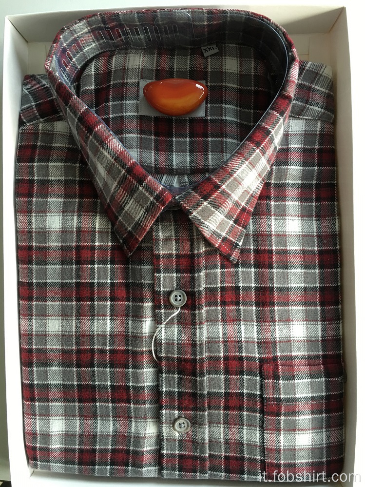 Camicia da lavoro in tessuto di flanella di cotone