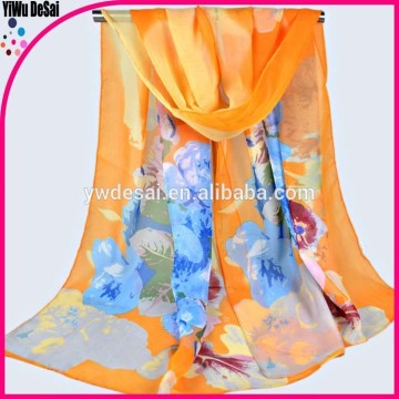 Popular scarf Silk long scarf chiffon scarves supplier print Scarf Chiffon