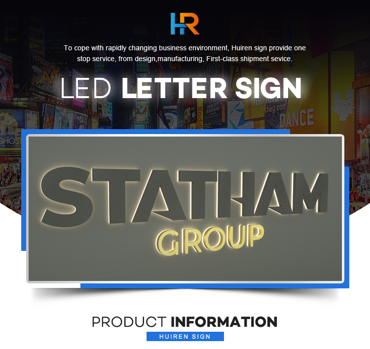 Custom Shop Store Front Metal Logo Light Up Letter Office Commercial Business Reception Led Signs 3d Signage Backlit