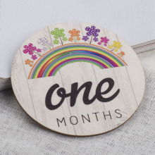 Personalized Newborn Baby Birth Announcement Cards & Wooden Milestone Blocks