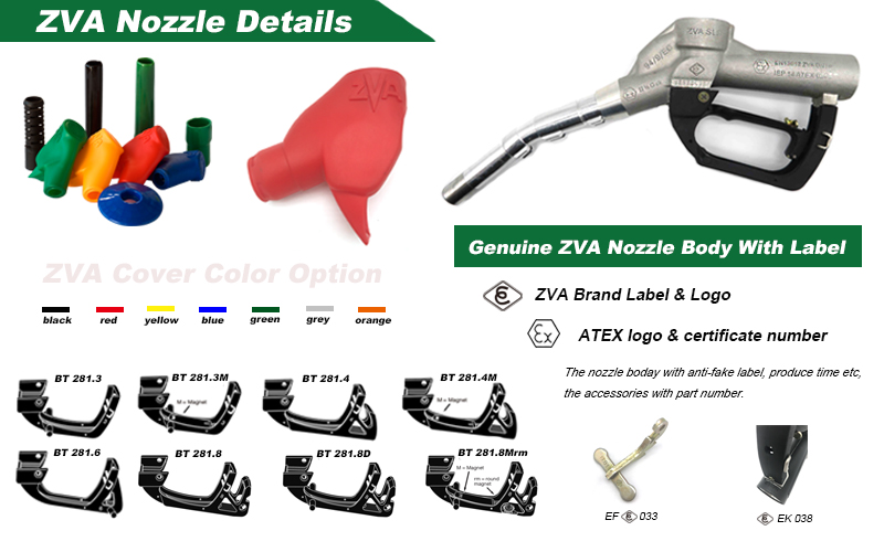 ZVA nozzle fuel dispenser nozzle with new nozzle cover