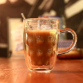 taza de cristal de la pared del doble del café caliente de la venta del Amazonas