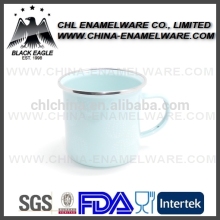 Powder coated ceramic enamel mug for wholesale