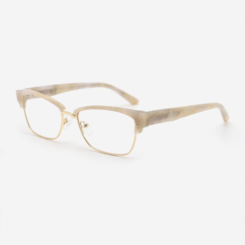 Rectangle Acetate And Metal Combined Women's Optical Frames 23A3074