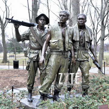 Garden bronze three soldiers vietnam veterans memorial statue