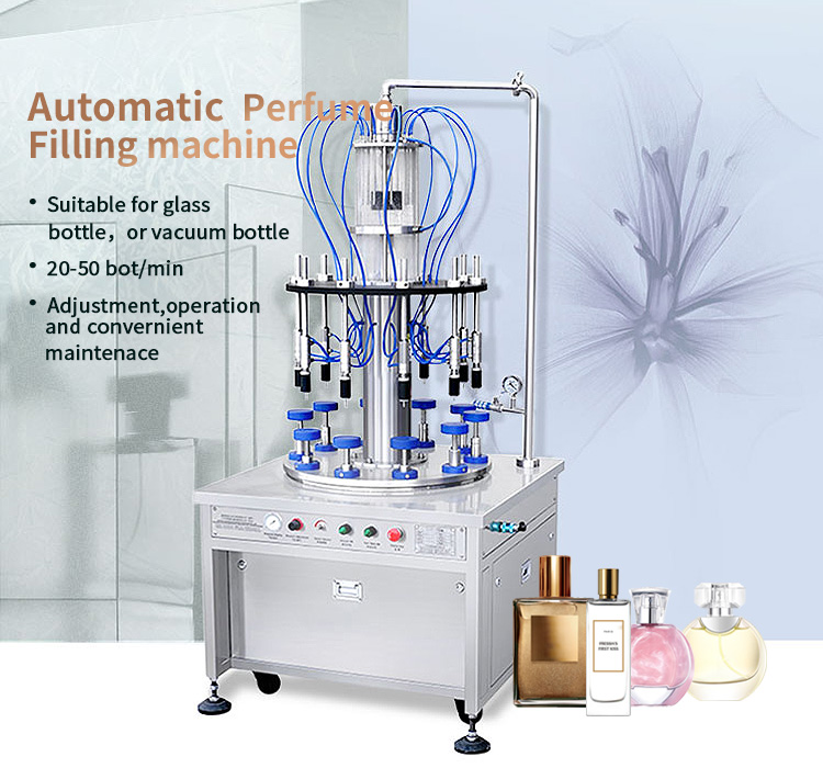 LINHE 10-Head Automatic Glass Bottle Rotary Perfume Filler Machine Essential Oil/Perfume Oil Production Line Hot Sale