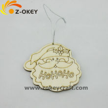 Wood laser carving Father Christmas Santa Claus decoration for Chritmas