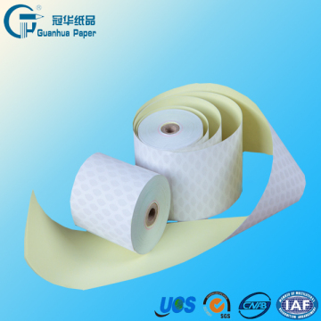 ISO 3'' White/ Canary/Pink NCR Paper Rolls