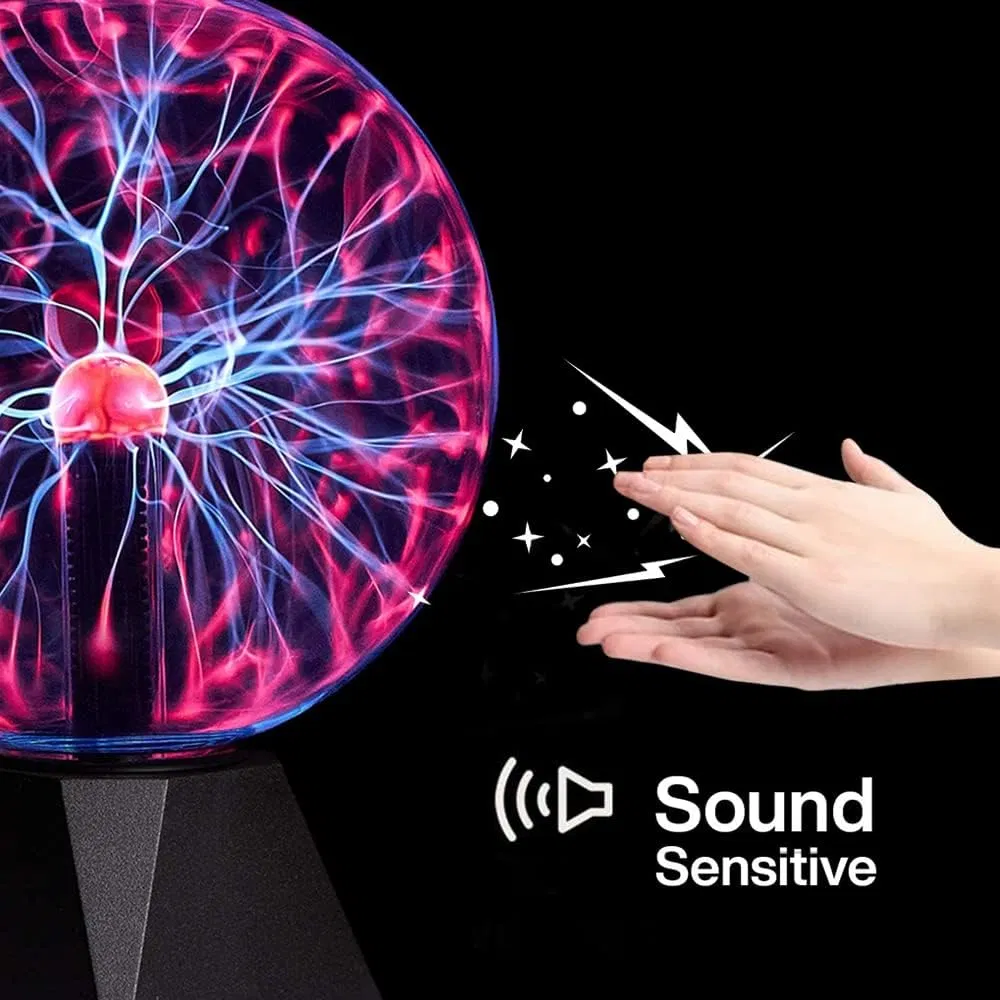 5-Inch Interactive Plasma Ball with Touch and Sound Sensitivity