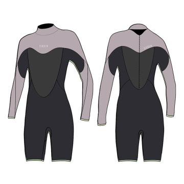 Traje de neopreno de buceo de pierna corta de la dama de la piel del mar