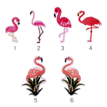 คุณสมบัติ Flamingos นก DIY แพทช์เย็บปักถักร้อยที่กำหนดเอง