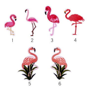 คุณสมบัติ Flamingos นก DIY แพทช์เย็บปักถักร้อยที่กำหนดเอง