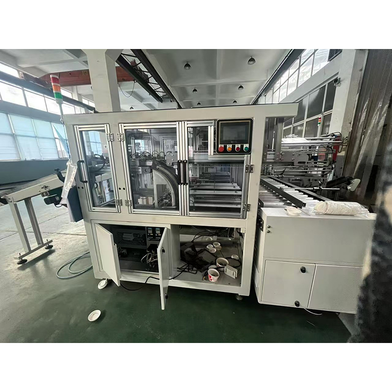 Mașină de ambalare complet automată online, cu capace de pulpă de hârtie