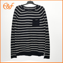 Fashion Mens Stylish Plain Pullover Striped Sweater