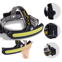 Waterproof Long-Lasting XPG+COB Induction Zoomable Headlamp with Type-C Rechargeable Feature: Perfect for Fishing and Searching