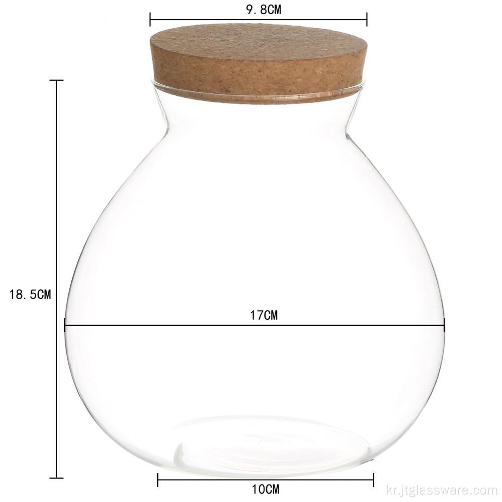 코르크 뚜껑이 있는 밀폐된 식품 등급 유리 용기
