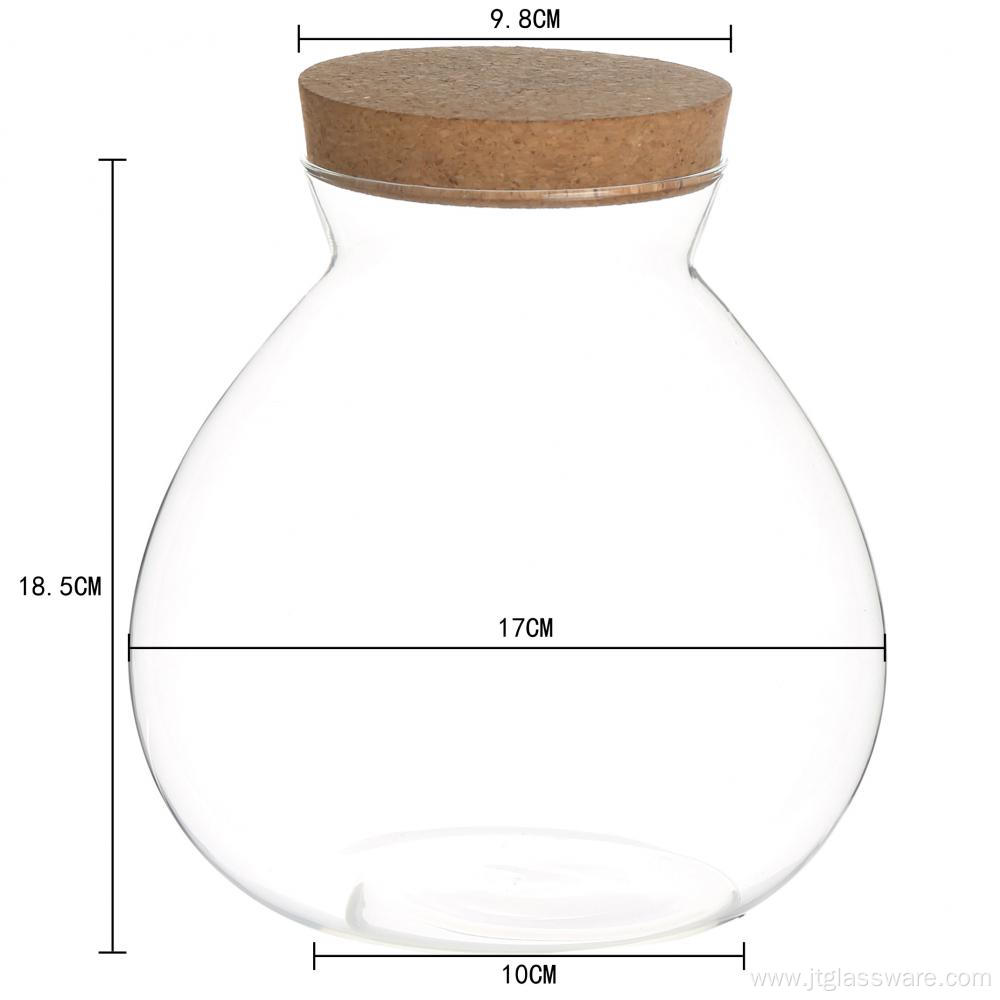 Air tight food grade glass jars with Cork Lid