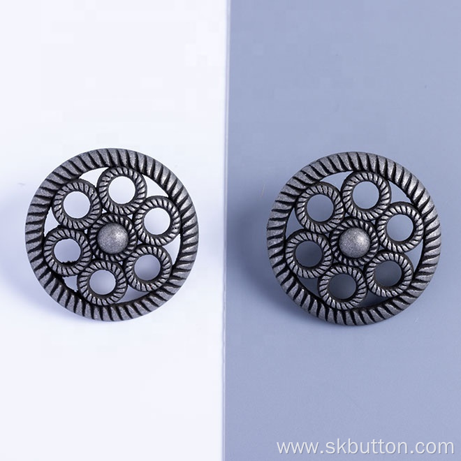 Customize hollow flower shape design antique shank buttons