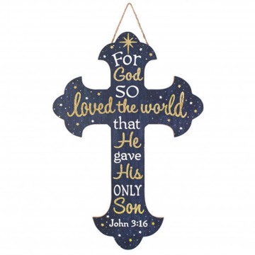 Eco-Friendly Wooden Cross Wall Decor - Custom Antique Home Decoration for Anniversaries