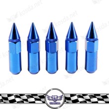 20 pcs Blue Spiked Aluminum Wheel Nuts, long wheel nuts for steel wheels