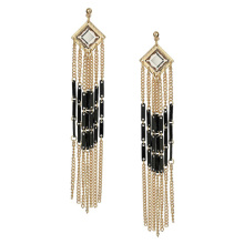 Sample fashion setting zircon gold chain earring