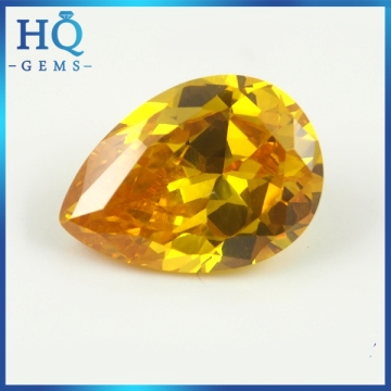 13*18mm Pear Yellow golden Cubic Zirconia