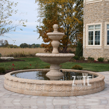 Popular Design natural stone fountains with neptune and horses