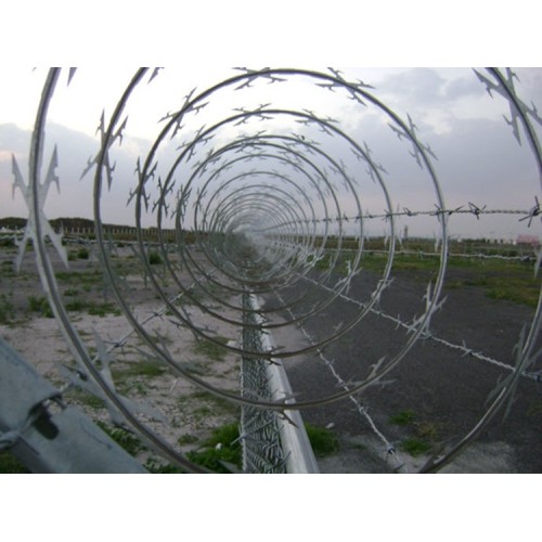 Pagar Keselamatan Galvanized Fencing Razor Barbed Wire Pagar