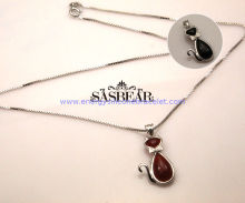18 Inch 925 Sterling Silver Value Pendent Necklace With Gemstone