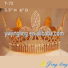 Full Round Gold Beauty Queen Crowns