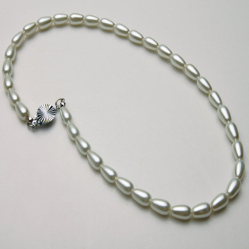 Pearl Necklace White Teardrop Beads