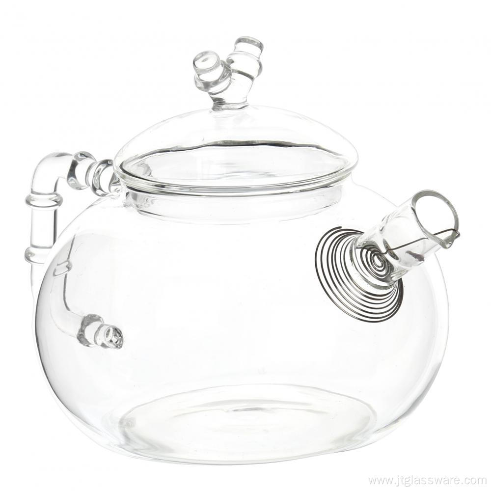 Individual Cute Tea Pots Glass Tea Carafe 600ml Coffee Pots